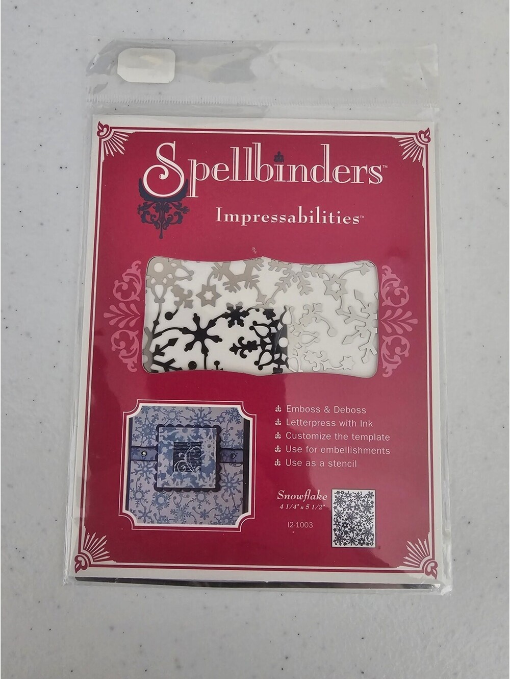 Spellbinders Impressabilities Snowflake Sheet Emboss Retired